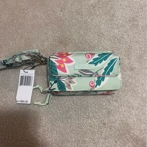 Vera Bradley Green and Pink Crossbody Bag